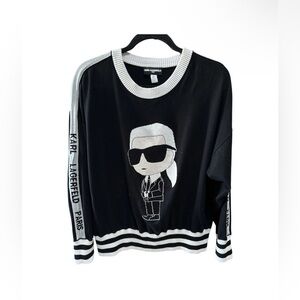 Women's Karl Lagerfeld Paris Emoji Crew Neck Sweater XL